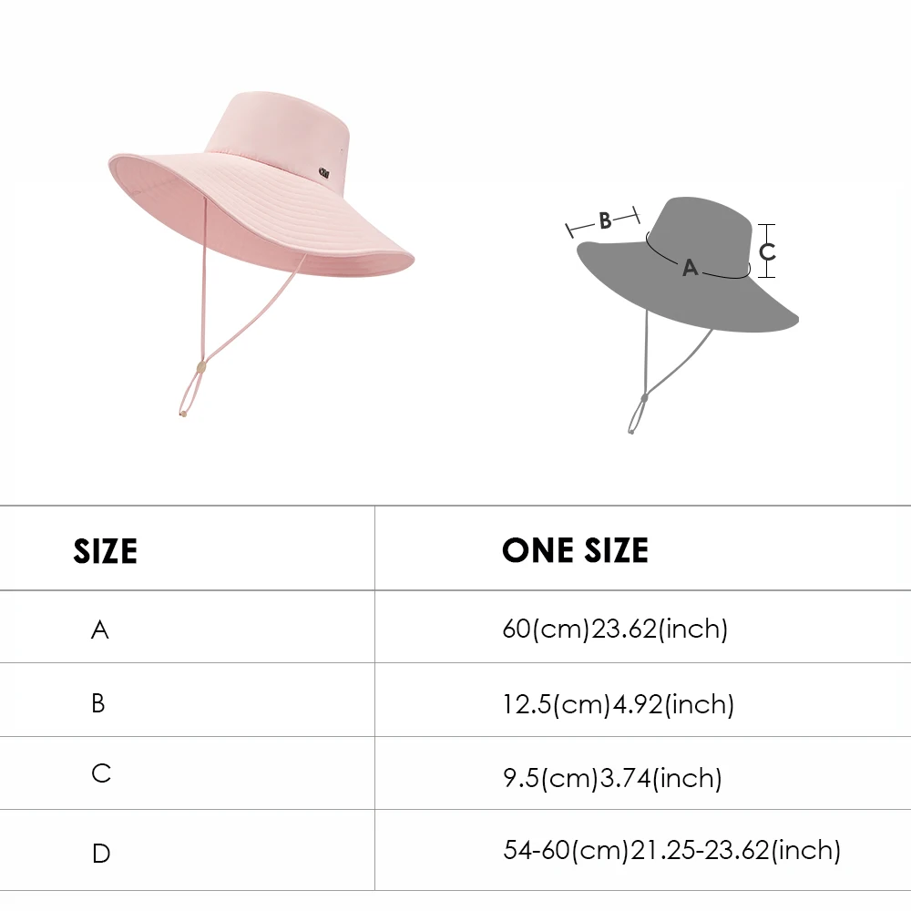 Ohsunny New Bucket Hats For Women Girls Large Brim Floppy Summer Flodable Washable Sun Protection Bohemia Beach Cap Chapeau