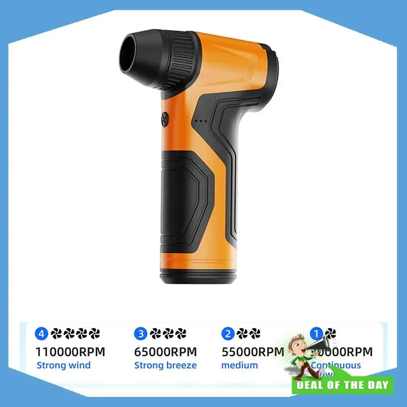 Livraison en 24 heures de nettoyage de voiture 110000 tr/min Mini ventilateur électrique plumeau d'air vitesse du vent réglable Turbo Violent Rechargeable