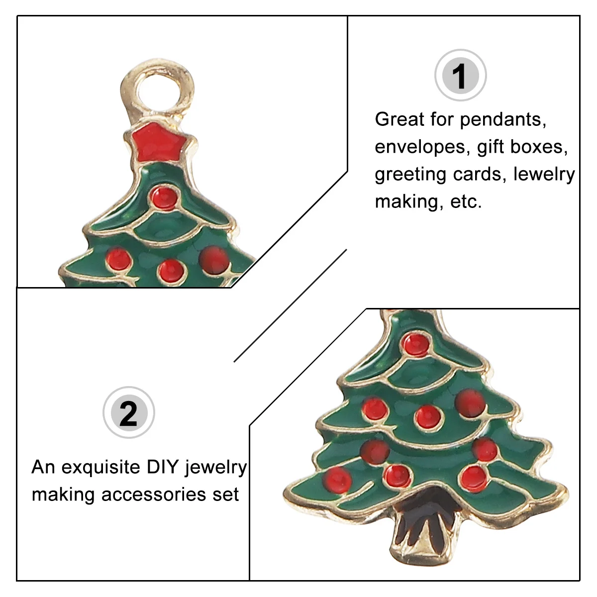 10 قطعة المعلقات شجرة عيد الميلاد عالية الجودة سبيكة DIY بها بنفسك السحر ل قلادة المفاتيح صنع المجوهرات لوازم الحرف الزخرفية #3