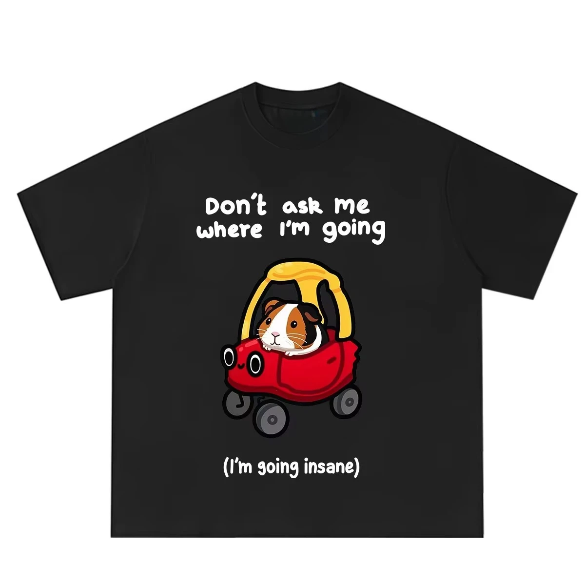 Don't Ask Me Where I'm Going Funny Guinea Pig Meme Print Women Tee Hip-hop Trendy Summer Loose Casual Women Short Sleeve T-shirt