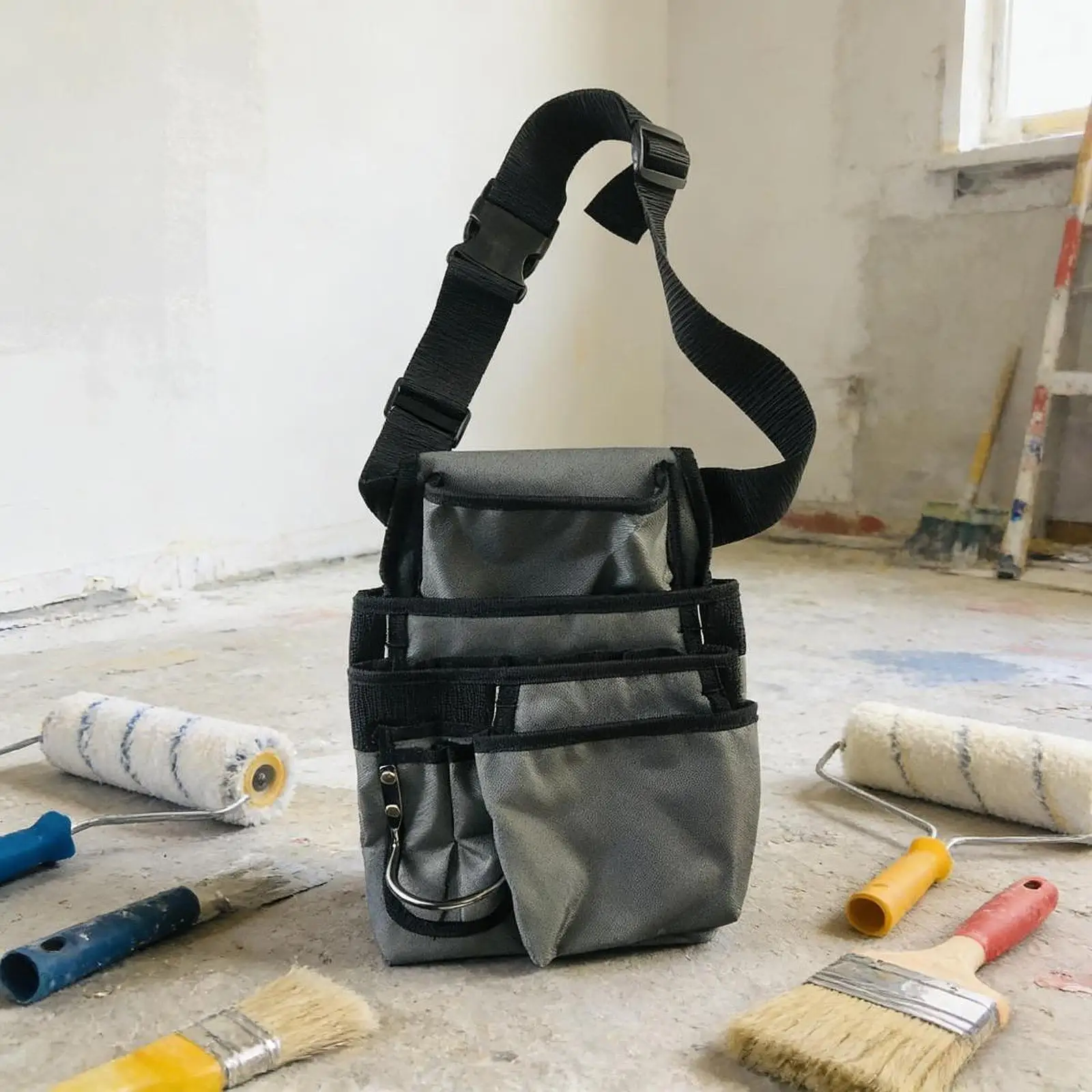 

Single Side Tool Belt Pouch Multi Functional Carrying Bag Quick Release Heavy Duty Adjustable Waist Tool Bag for Electricians