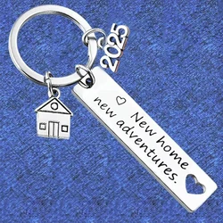 2024 2023 New Home Housewarming Keychain Pendant Metal New Home New Adventures Key Chains Keyrings Housewarming Gift