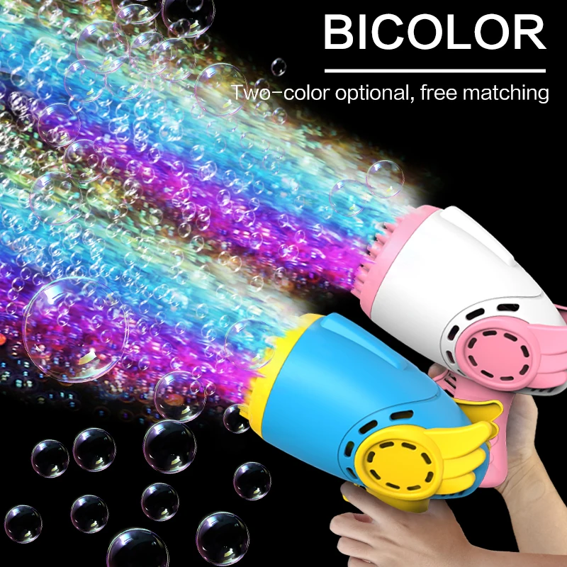 40-gaats handheld engelenvleugel bubble machine automatisch speelgoed bubble gun outdoor bruiloft evenement rekwisieten verjaardagsfeestje gunsten outdoor wa