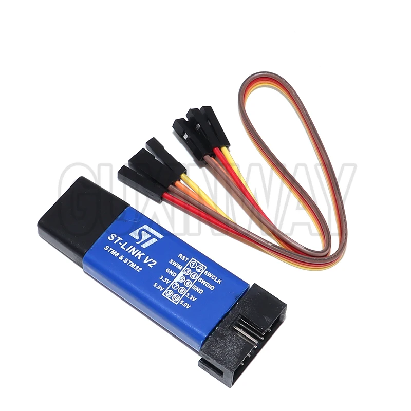 1Set ST LINK Stlink ST-Link V2 Mini STM8 STM32 محاكي تنزيل مبرمج البرمجة مع غطاء دوبونت كابل ST Link V2