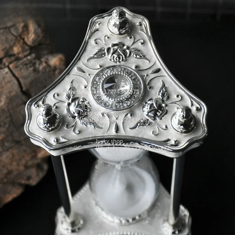 Moonlight Metal Hourglass 30 Minutes Timer Creative Ornament Home Decoration Study Desktop Crafts Gift