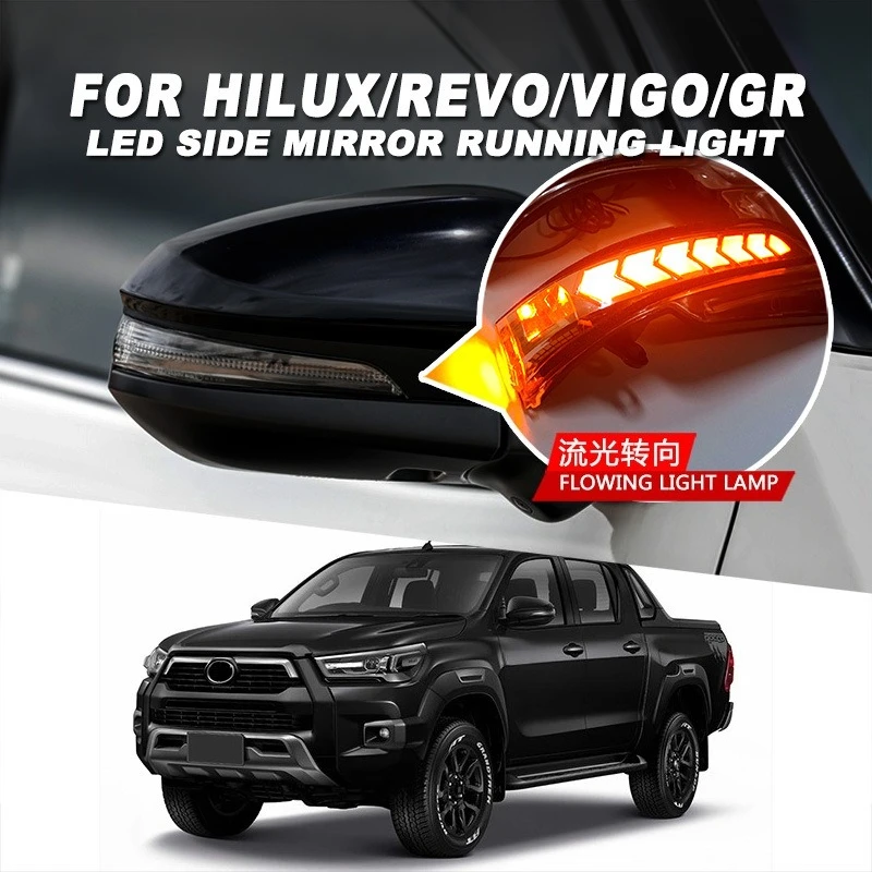 For TOYOTA HILUX GR VIGO REVO Car Rearview Mirror LED Streamer Turn Signal Daytime Running Light Side Mirror Blinker Accessory detail image 1