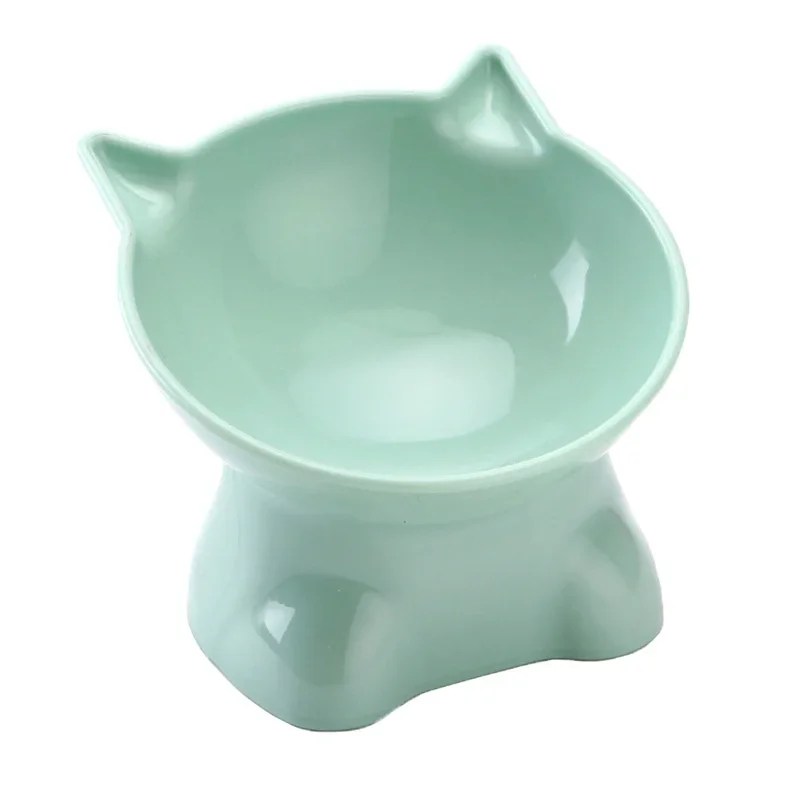 Pet Bowl Large Capacity Cats Bowls Oblique Mouth Cute Cat Shape Cartoon Cat Dog Food Dispenser Pet Feeder Pets Supplies