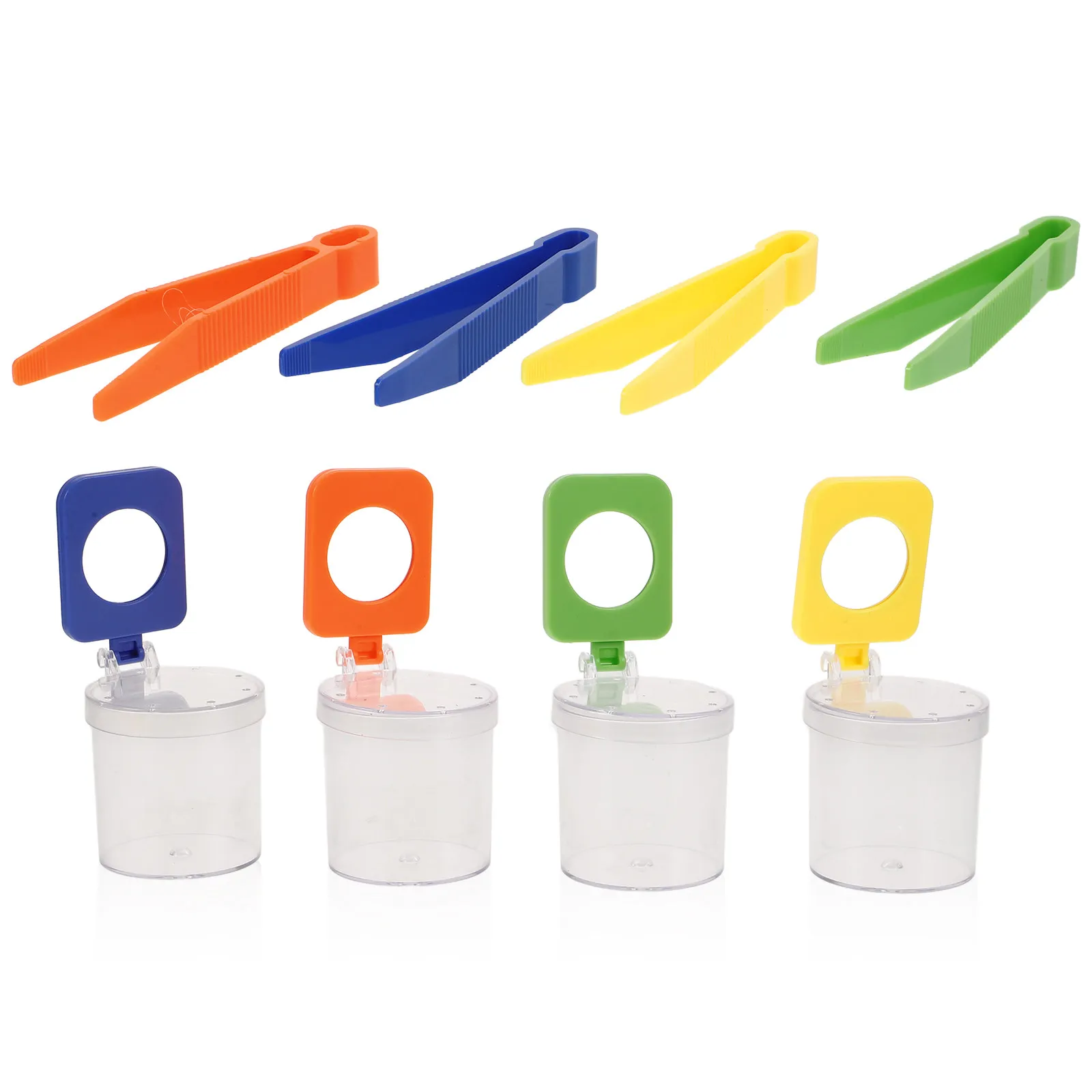 

4Pcs Insect Observation Boxes Small Magnifying Containers Portable Learning Magnifier Jars for Kids Students Science Exploration