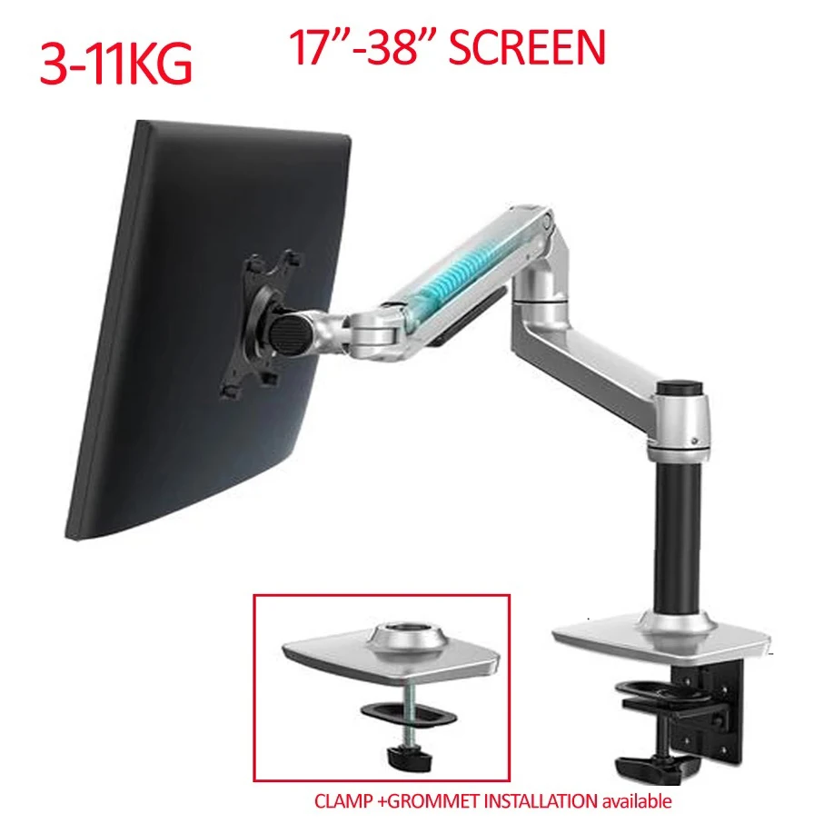 

DL-8012 LCD screen Desktop Full Motion 17"-38" monitor stand Mechanical Spring Arm Aluminum Monitor Support Loading 11kgs