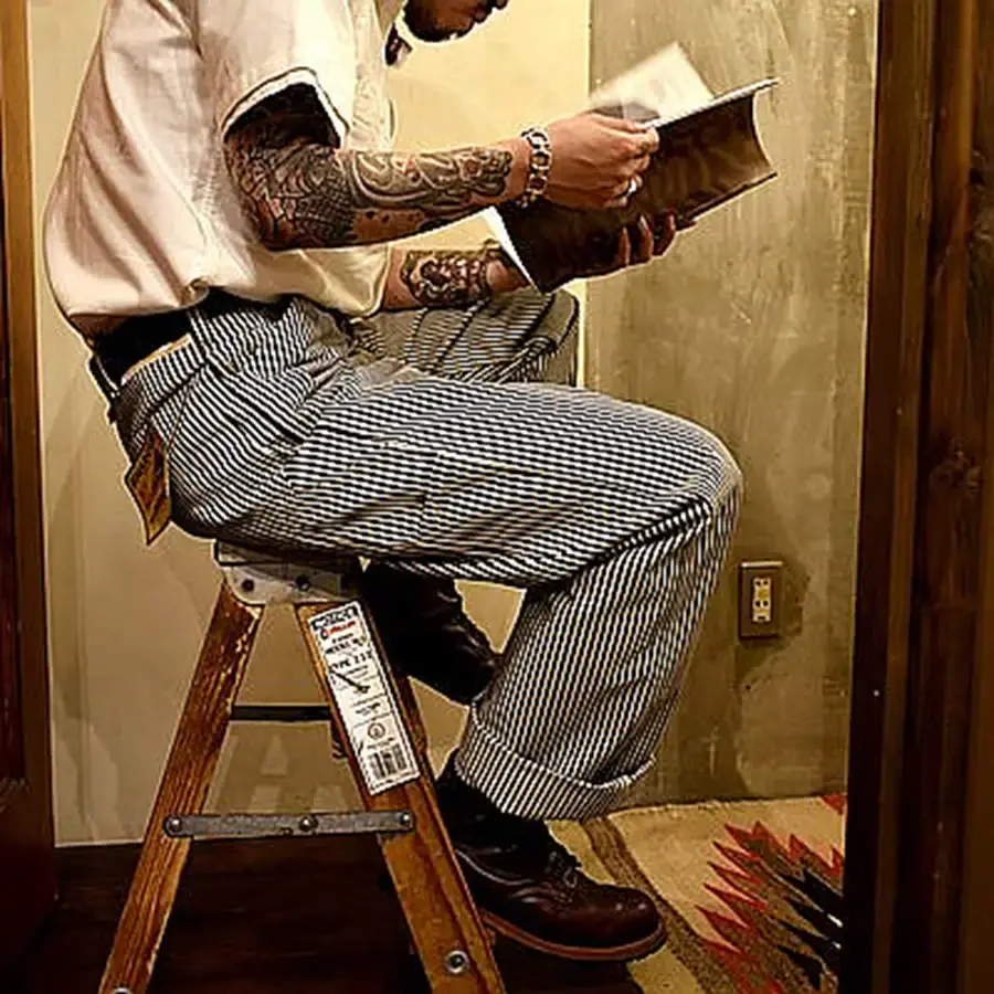 Комбинезон CANE 40-х годов Железнодорожный комбинезон в полоску Hickory