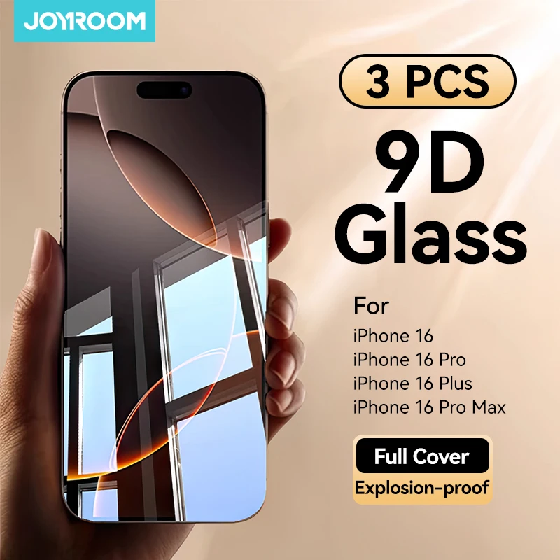 Joyroom 1/2/3pcs HD Glass for iPhone 16 15 14 13 12 Pro Max  Screen Protector Full Screen Tempered Glass Protection for iPhone