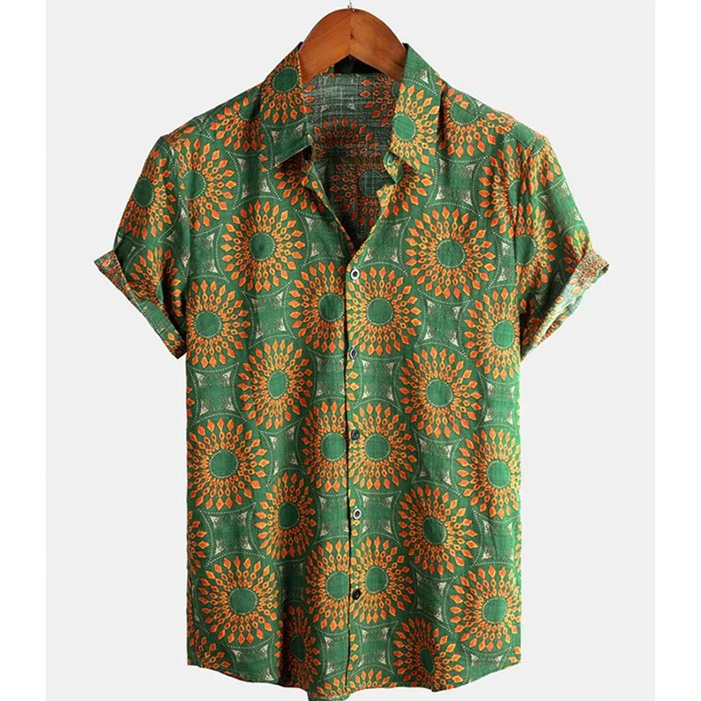 Hawaiian men's casual short-sleeved shirt Harajuku Street wear Tiger print 3d printed street Clothing for man