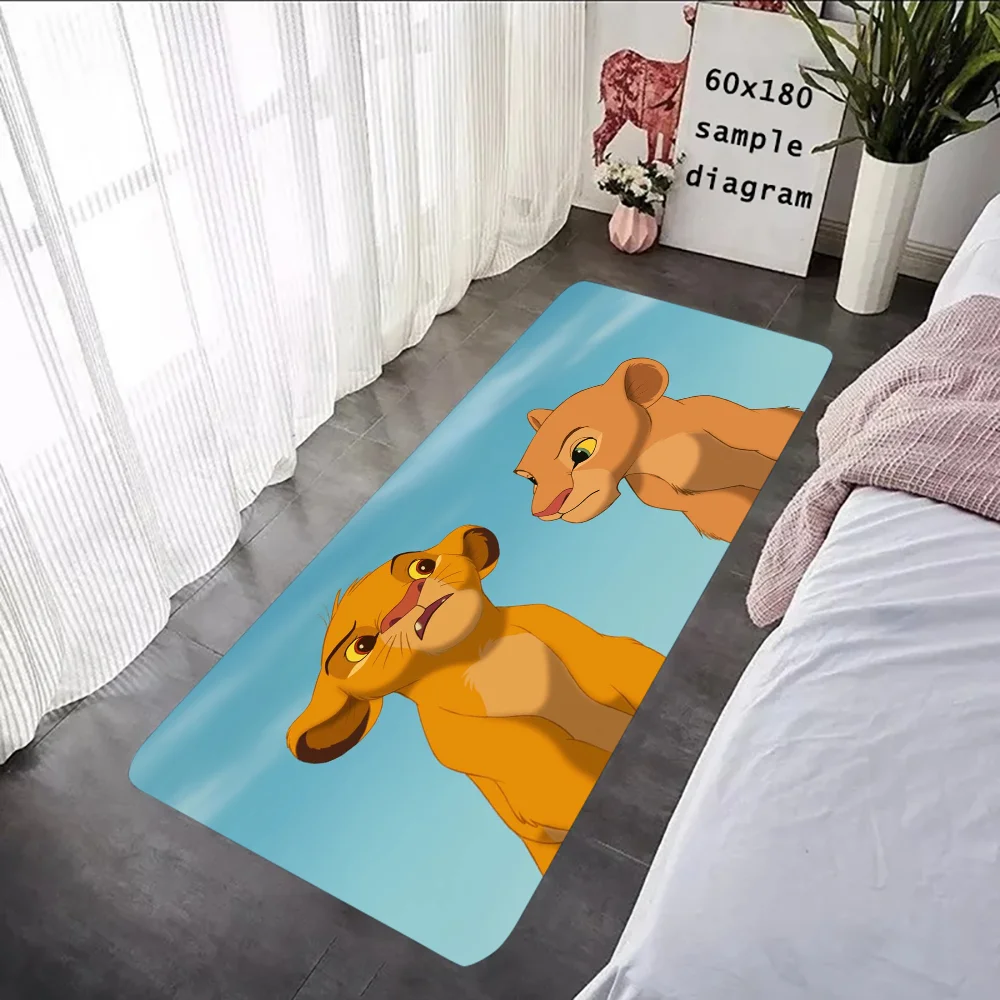 L-Lion Cartoon Floor Mat Graphic Printed Flannel Doormats For Bathroom Kitchen Entrance Carpet Home Decor