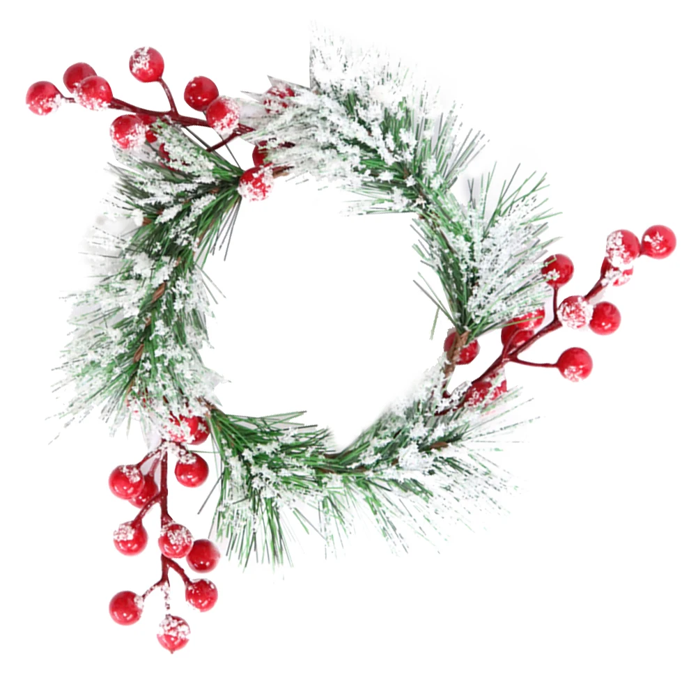 

Christmas Wreath Artificial Pine Red Berries 10cm Diameter Holiday Decor Christmas Ornament Rings