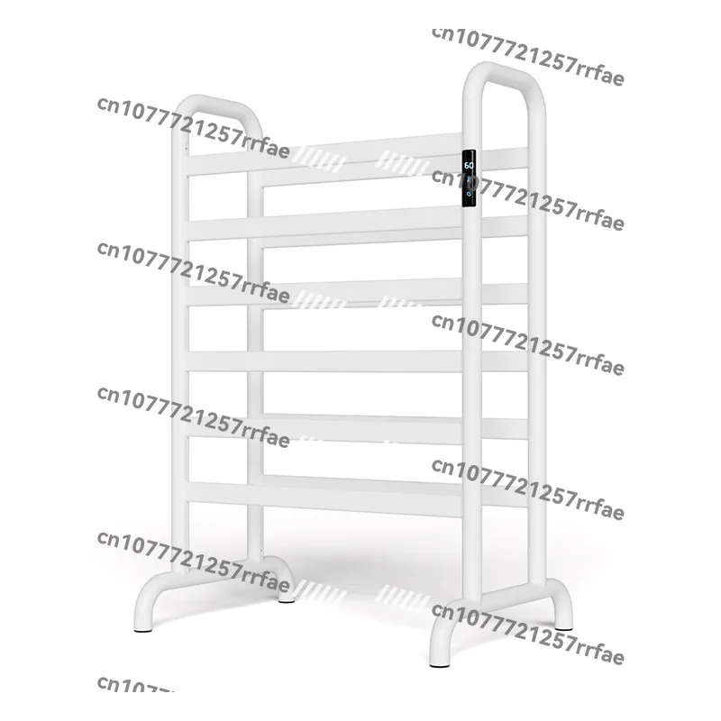 Intelligent timing digital display electric heating towel rack space aluminum floor double row movable drying towel rack