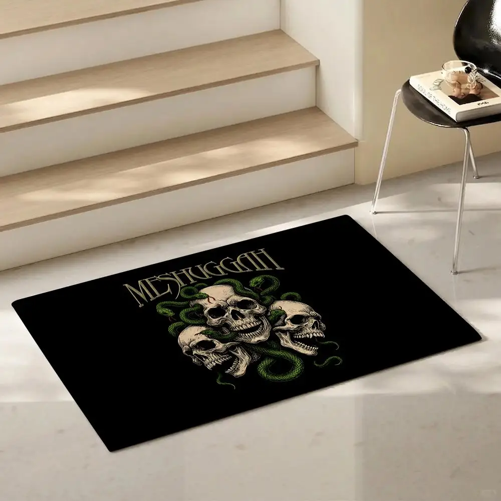 Metal Band M-MeshuggahS Floor Mat Eco-Friendly Flannel Doormat Non-Slip Odorless Soft Short Plush Indoor Floor Rug