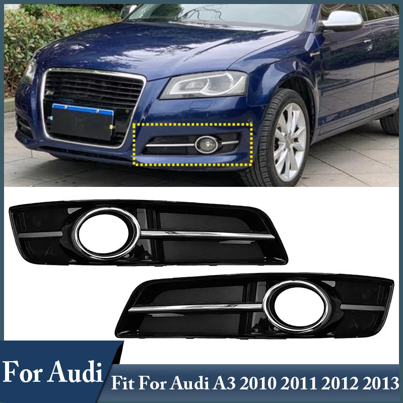 Osłona światła przeciwmgielnego pasuje do Audi A3 2010 2011 2012 2013 przedni zderzak lampa przeciwmgielna zewnętrzna osłona ochronna # 8P 0807681 J, # 8P 0807682 J