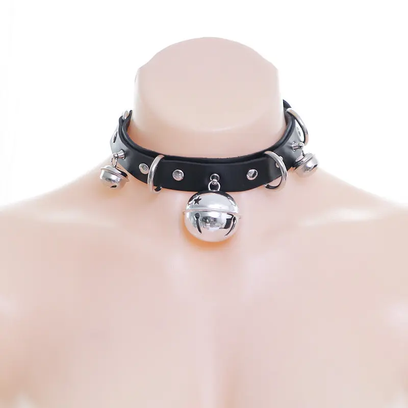 BJD Silicone Doll Exaggerated Sexy PU Leather Neck Strap Collarbone Necklace Cute Neck Ring