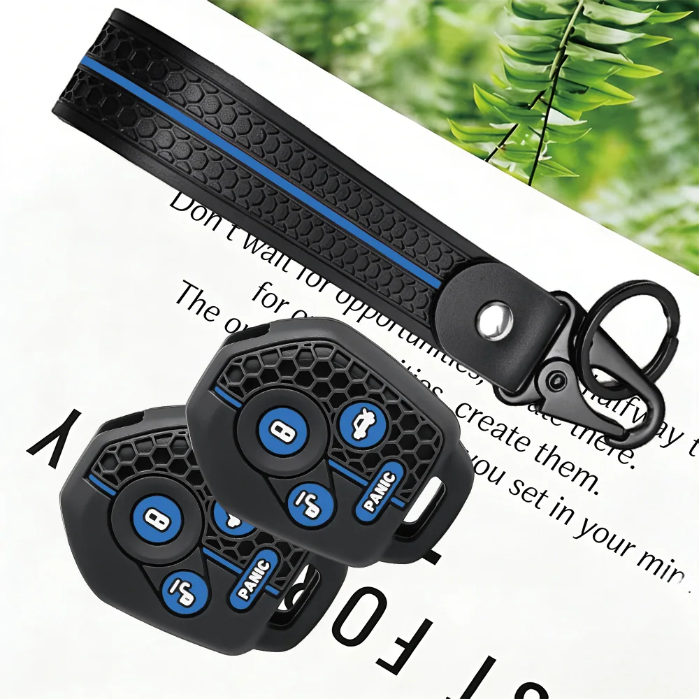 Silicone Key Fob Cover With Keychain for Subaru Crosstrek Forester Impreza Legacy Outback Tribeca WRX STI XV Crosst, Honeycomb