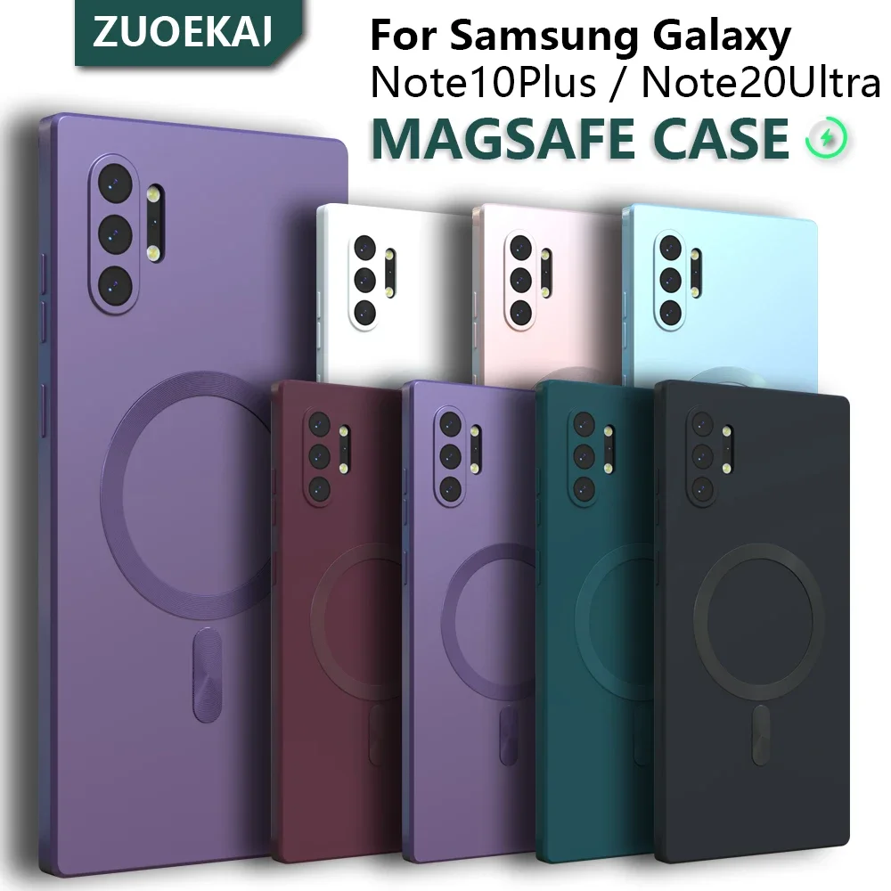 

Luxury Soft Silicone For Magsafe Case For Samsung Galaxy Note10 Plus Note20 Ultra With Camera Lens Full Cover S24 S23 S22 S21 FE