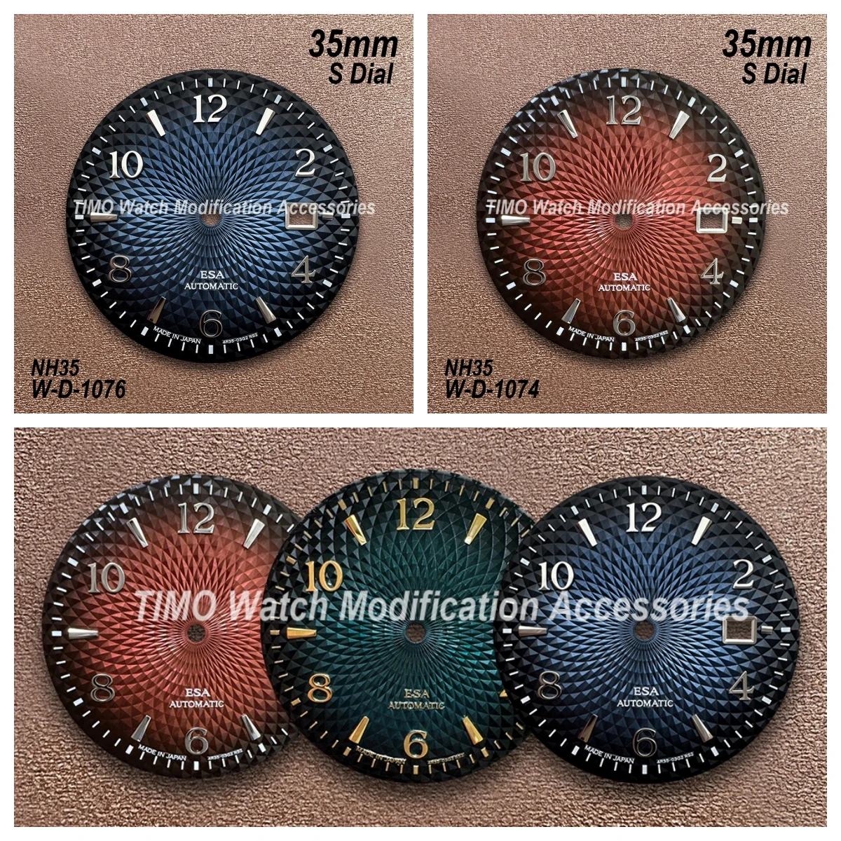 

35mm S Logo Cocktail Dial Suitable For NH35 Japan Automatic Movement Gradient High-Quality Dial Watch Modification Accessories