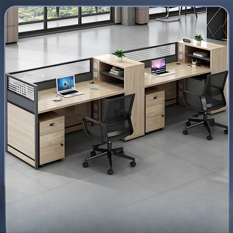 Staff office desk and chair combination office staff station furniture four or six people screen card space desk
