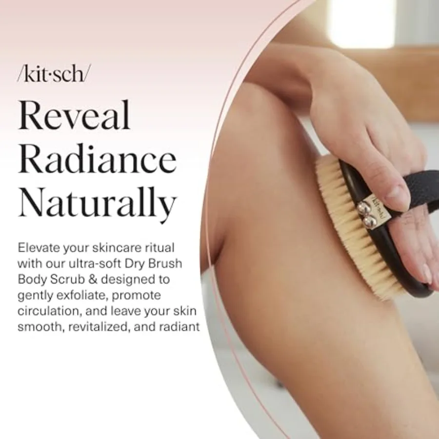 Dry Brushing Body Brush for Lymphatic Drainage- Soft Bristles Shower Brush - Dry Brush to Remove Dry Skin and Improves Blood Ci