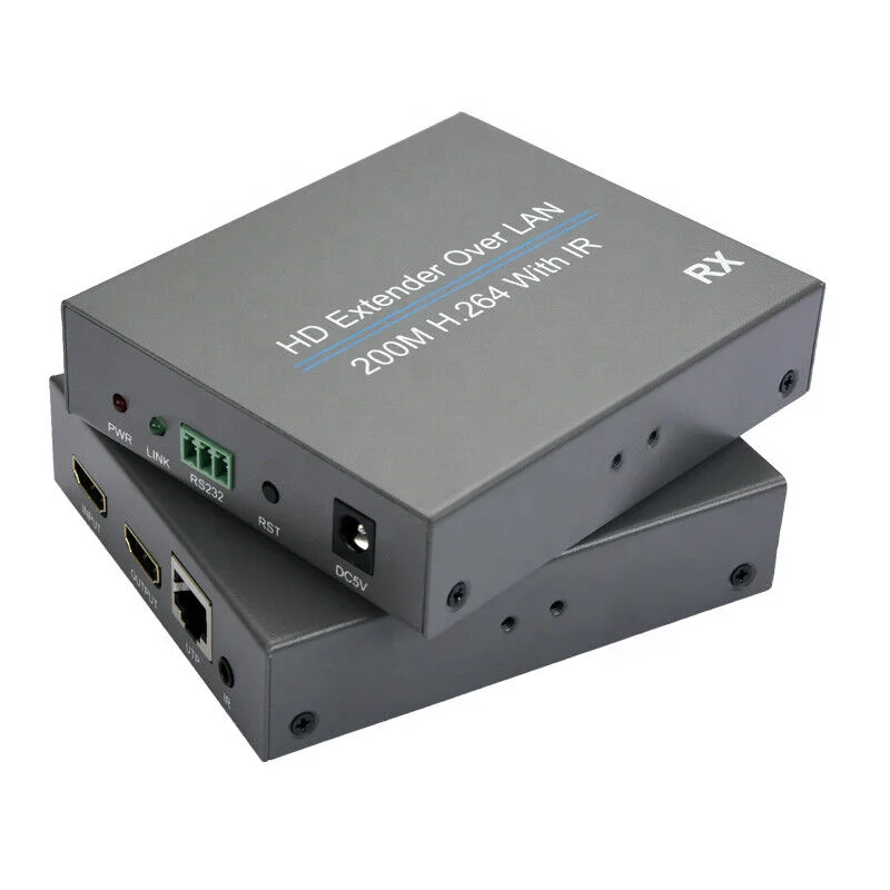 

200 Meter HD MI Extender 3D 1080P HDMI Extender Over Lan Cat5e Cat6 200M with IR RS232
