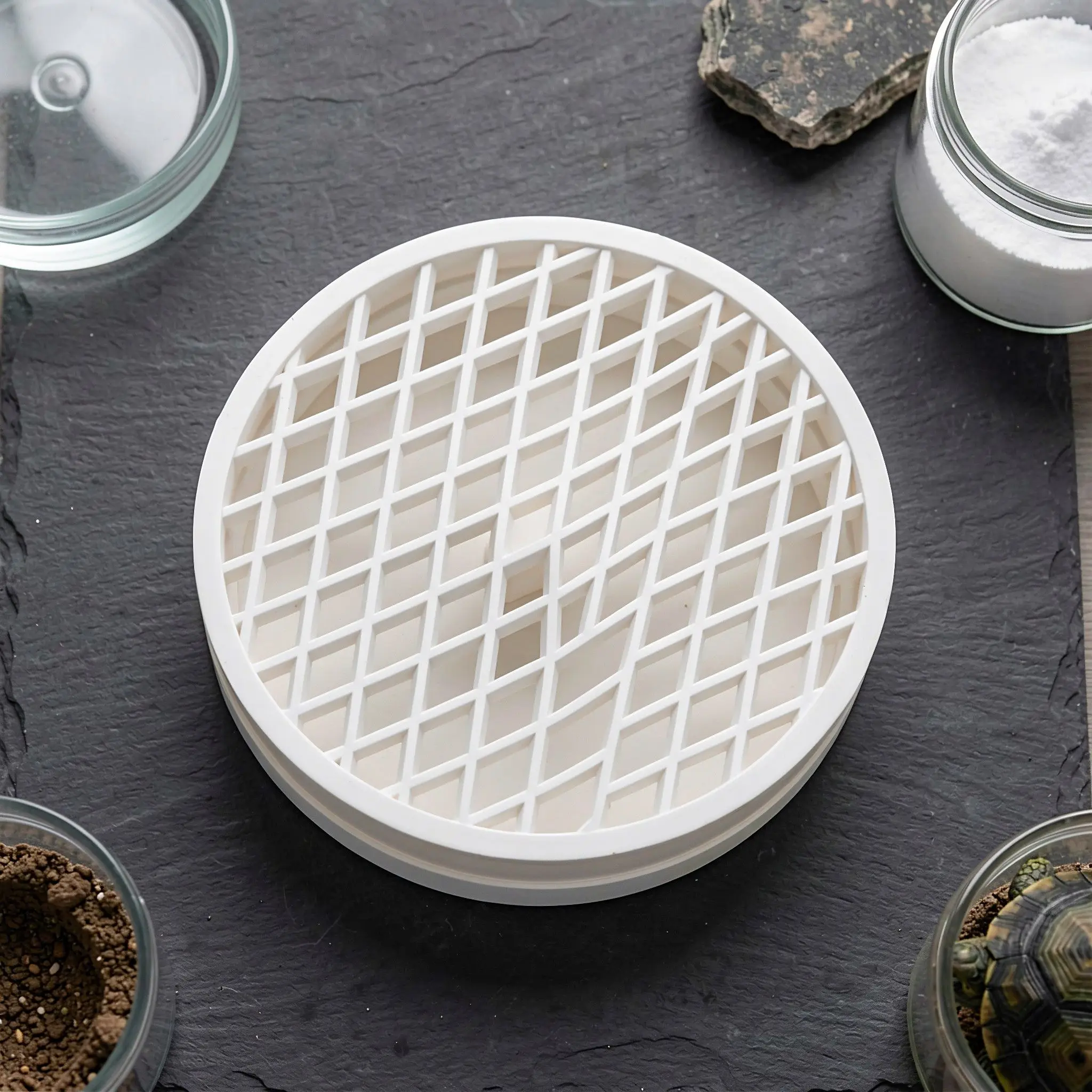 Turtle Tank Poop Collector Aquarium Aquatic Waste Catcher Device Mesh Pad Tray Feces Collector for Turtle Aquarium Accessory