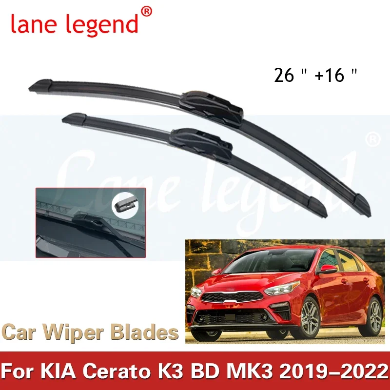 

For Kia Cerato K3 BD MK3 2019 2020 2021 2022 Sedan Car Front Set Kit Window Wiper Blades Brushes Auto Accessories