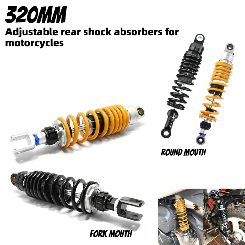 

320mm Motorcycle Rear Damping Adjust Shock Absorber for Honda Yamaha Kawasaki Suzuki Rear Suspension ATV Round Mouth/fork Mouth