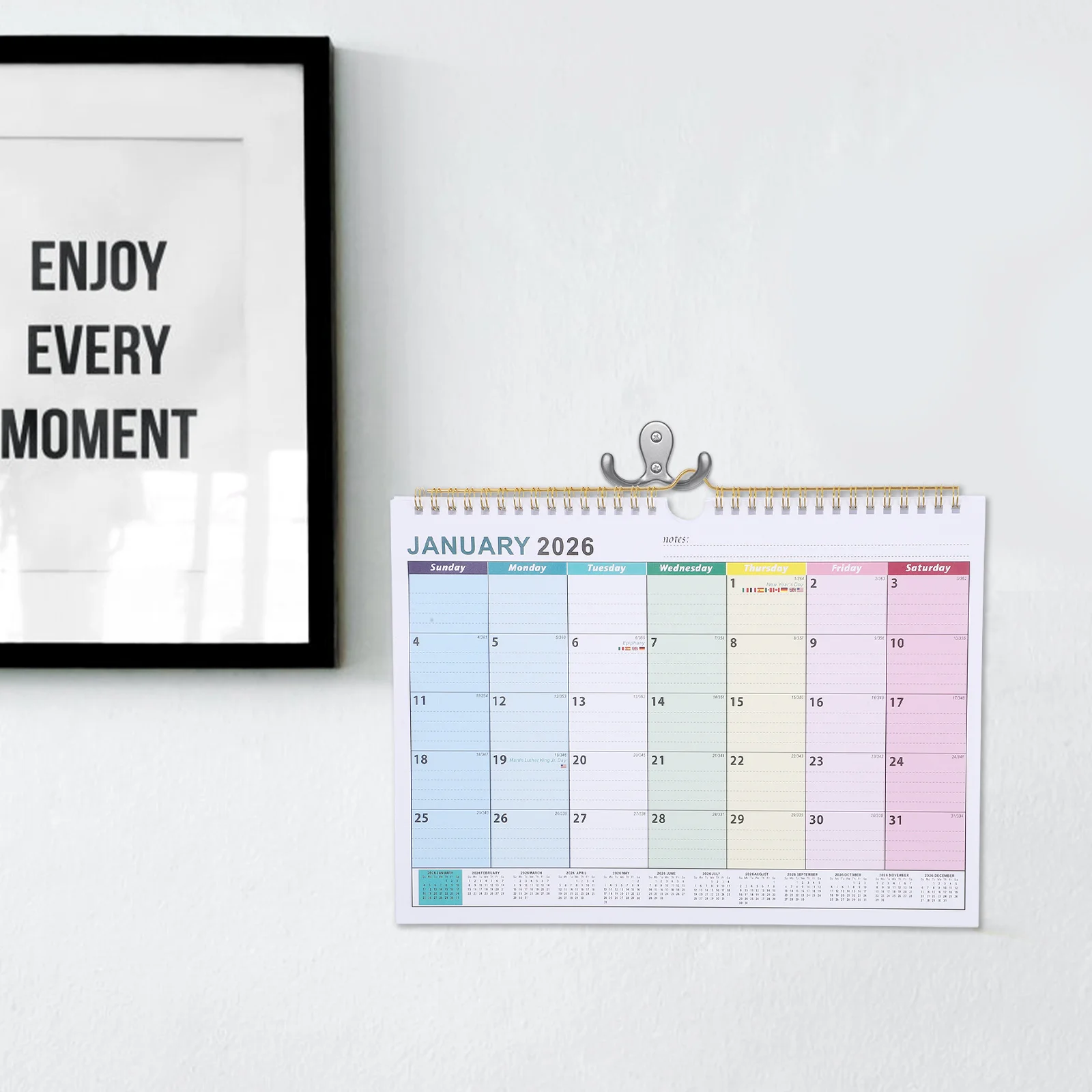 

18 Month Wall Calendar Jan 2026 Jun 2027 Aesthetic Design Monthly Hanging Planner Home Office Note Space Monthly Wall Calendar
