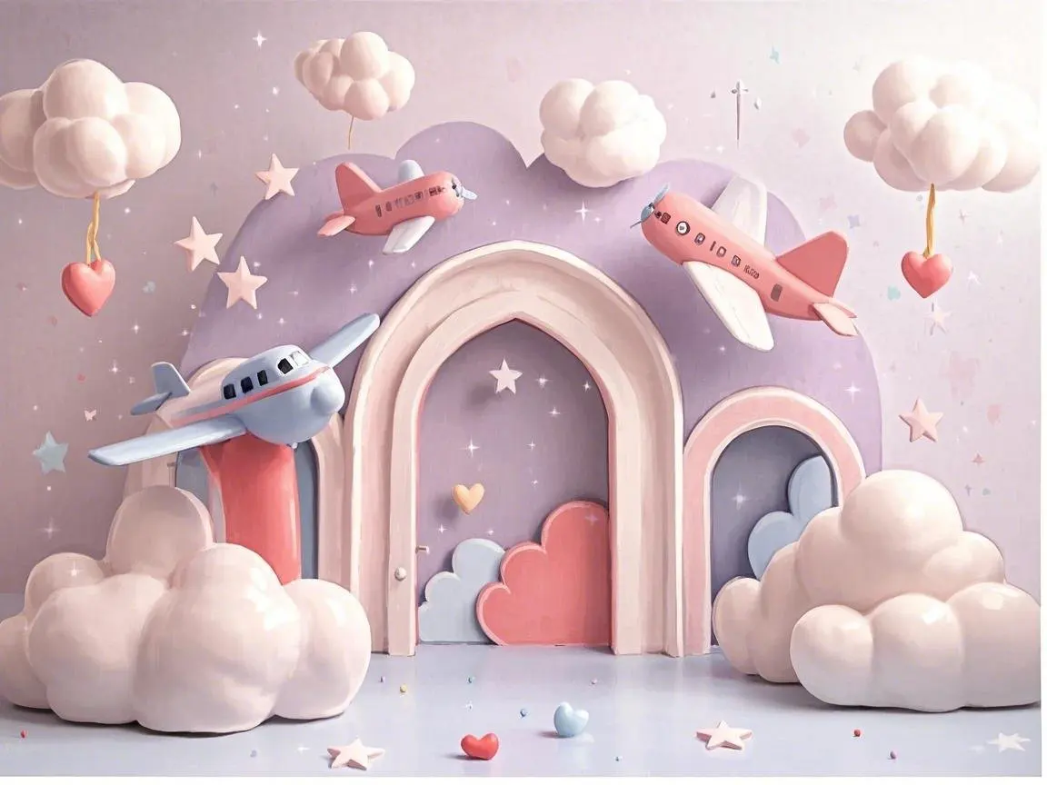 موضوع الطائرة عيد ميلاد التصوير خلفية الطيار مغامرة الطائرات الصبي حفلة عيد ميلاد استحمام الطفل صورة تبادل لاطلاق النار الخلفيات