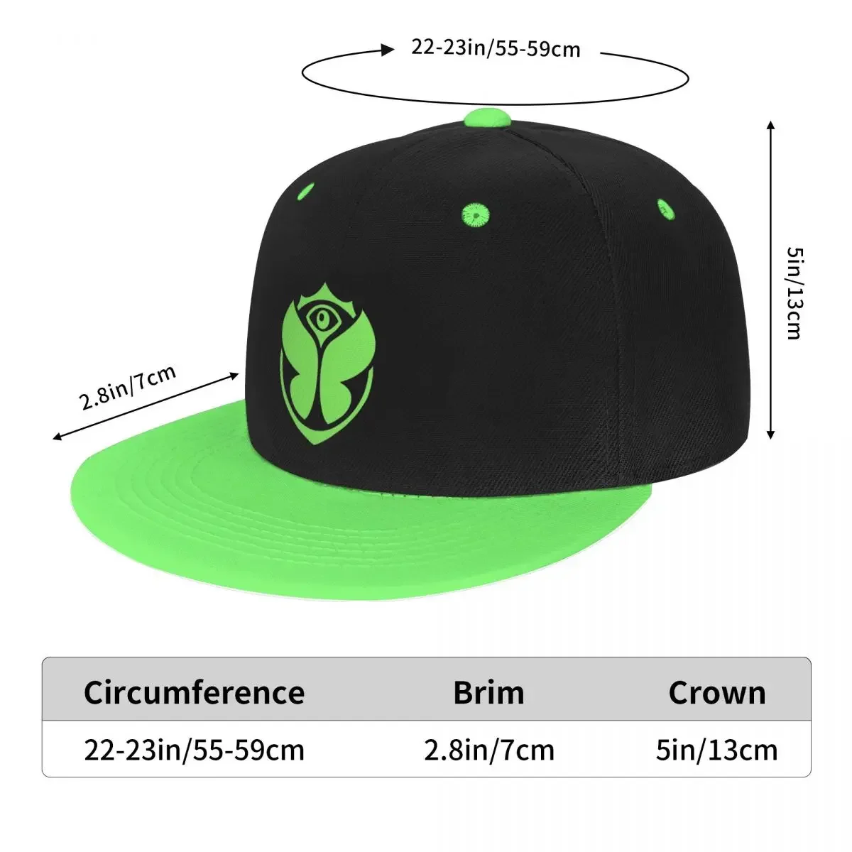 Custom Green Tomorrowland Baseball Cap Flat Sports Snapback Men Women's Adjustable Hip Hop Hats