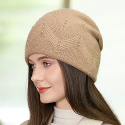 USPOP Autumn Winter Knitted Wool Hat for Large Head  Fashion Beanies Women's Ear Protection Cold Hat