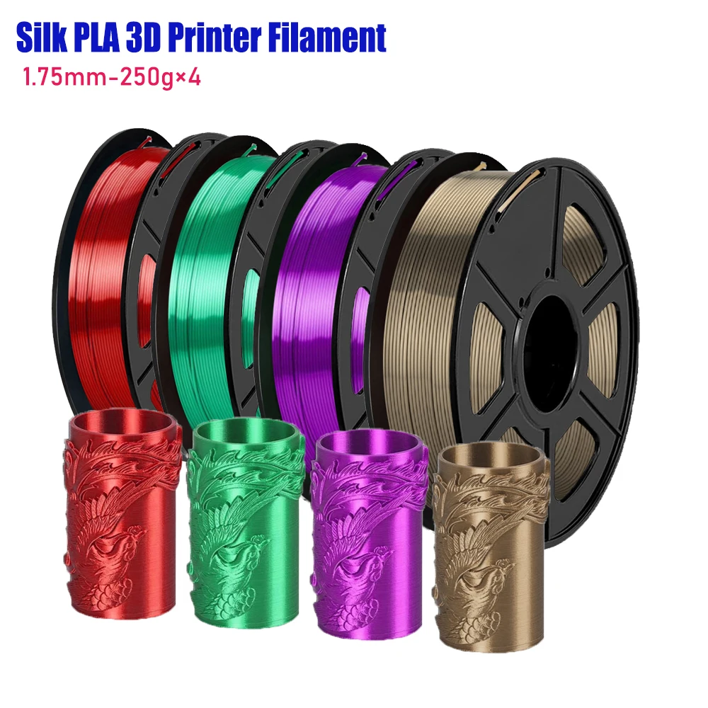 

Шелковая нить Pla Plus, 250 г/500 г, комплект, блестящая шелковая поверхность, нить для 3D-принтера Pla+, 1,75 мм ± 0,02 мм, 250 г/500 г, катушка