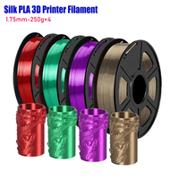 Silk Pla Plus Filament 250g/500g Bundle, Shiny Silk Surface Pla+ 3D Printer Filament 1.75mm ±0.02mm, 250g/500g Spool