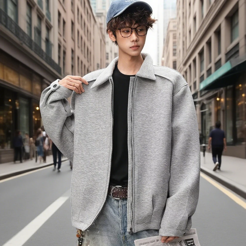

Новинка 2025, мужская уличная модная свободная высококачественная мягкая удобная универсальная модная красивая простая и элегантная повседневная куртка