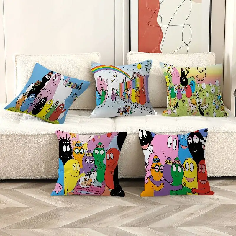 Barbapapa Cartoon Pillow Gifts Home Office Furnishings Bedroom Sofa Car Cushion Cover Case 45x45cm