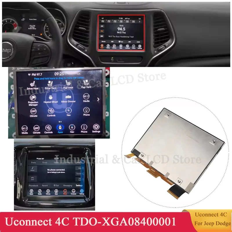 LCD Display Screen TDO-XGA08400001 Uconnect 4C 8.4inch TDO-XGA084 For J eepDodge RAM Grand Cherokee-Chrysler 2018-2024 Navi