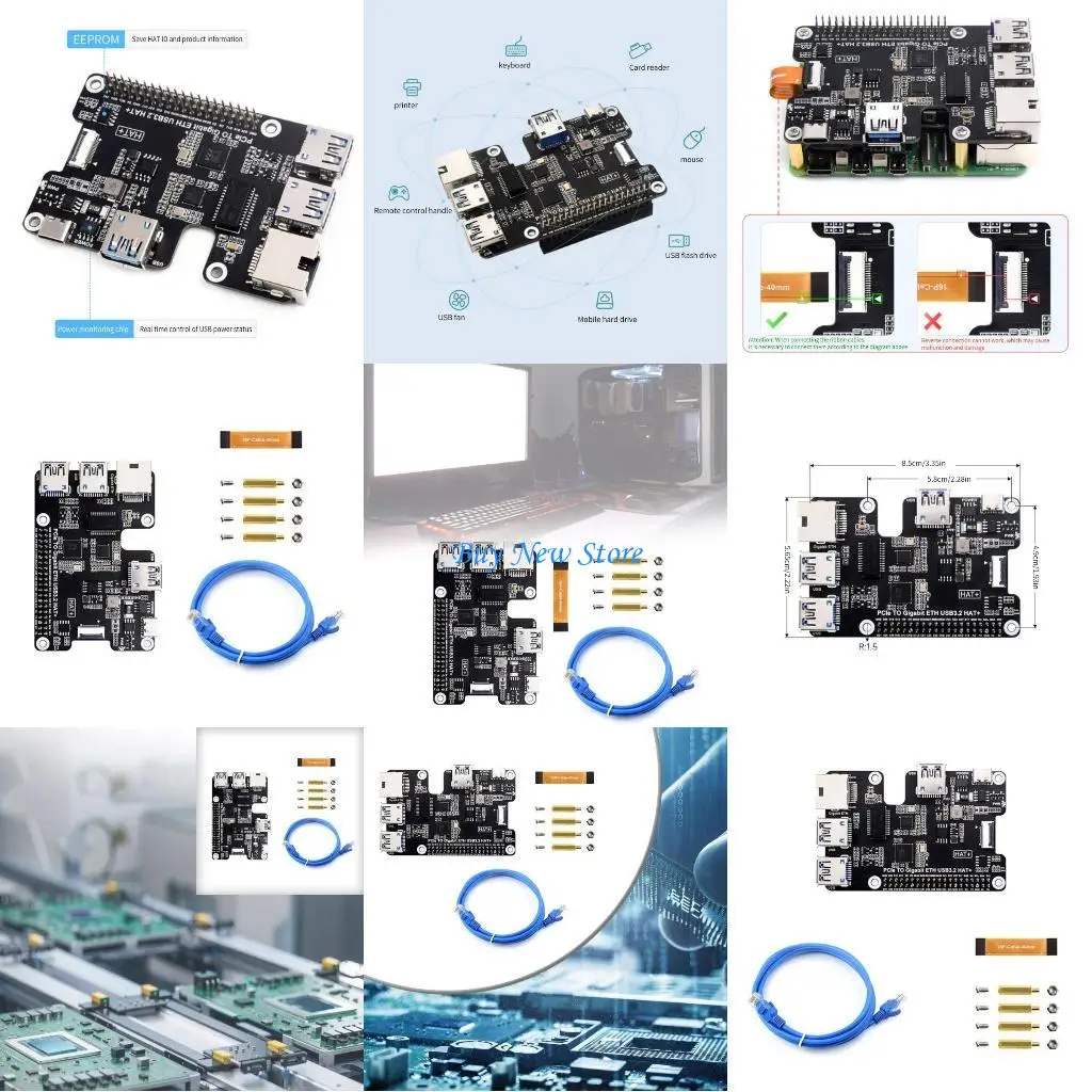 

20CE PCIe Adapter With USB 3.2 Gen1 And Gigabit Ethernet Port PCIExpress Expansion Baord Enhanced