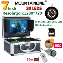 DVR HD 1280*720 Screen Fish Finder Underwater Fishing Camera 15pcs White LEDs+15pcs IR LEDS1080P Camera For Fishing 16GB Recod