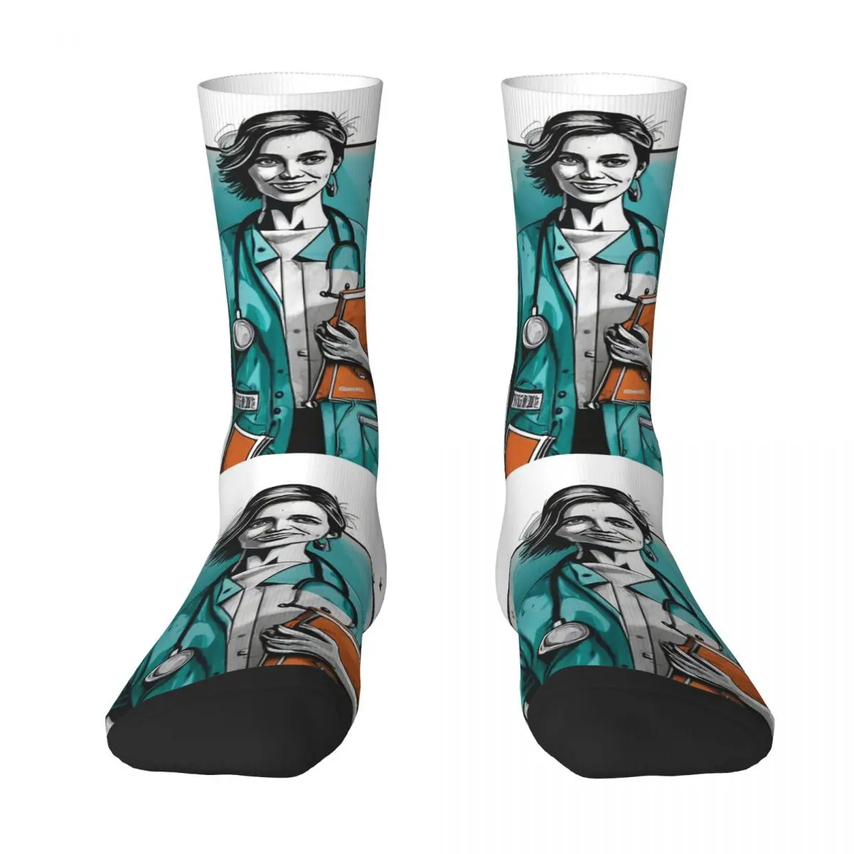 

Носки для медсестры, впитывающие пот чулки в стиле Харадзюку, всесезонные длинные носки, аксессуары для мужчин и женщин, рождественские подарки