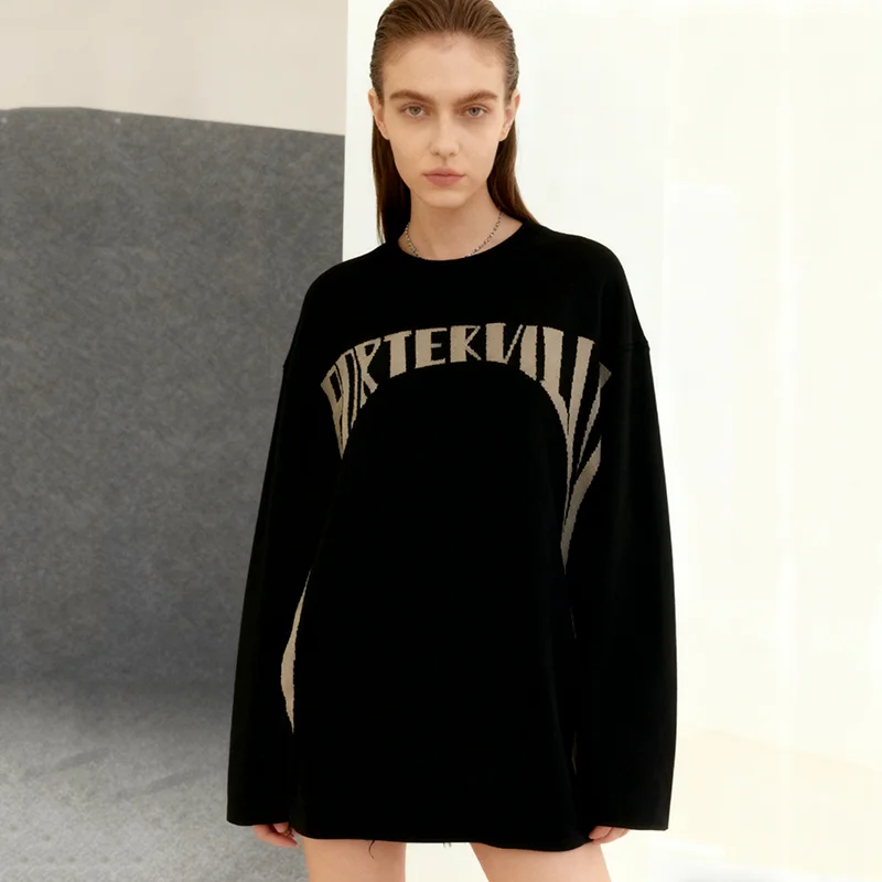 

Street Warmth Winter Jacquard Pattern Knitted Sweater Personalized Trend Original Style Loose Unisex Sweater