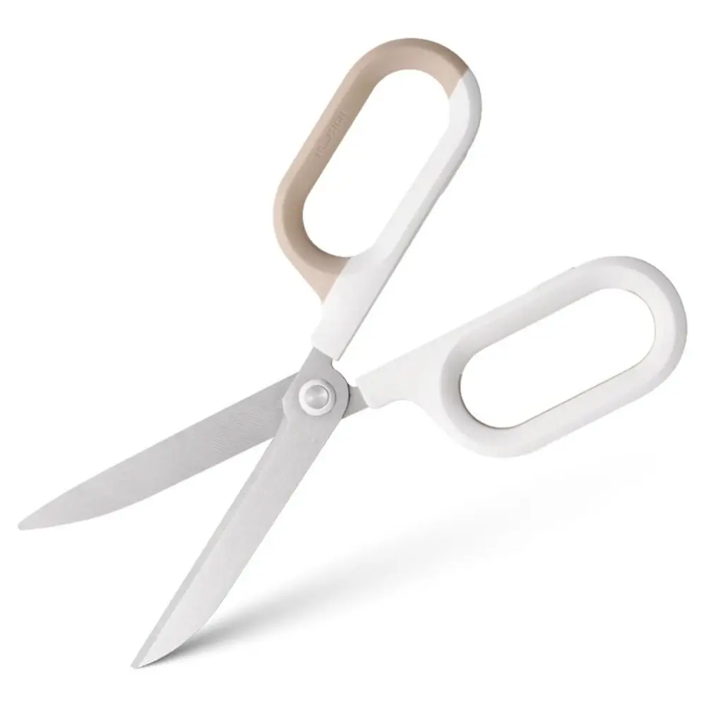 Stainless Steel Stationery Scissors Double Color Hitting Color Household Scissors 18cm Large Loop Handle Paper Scissors