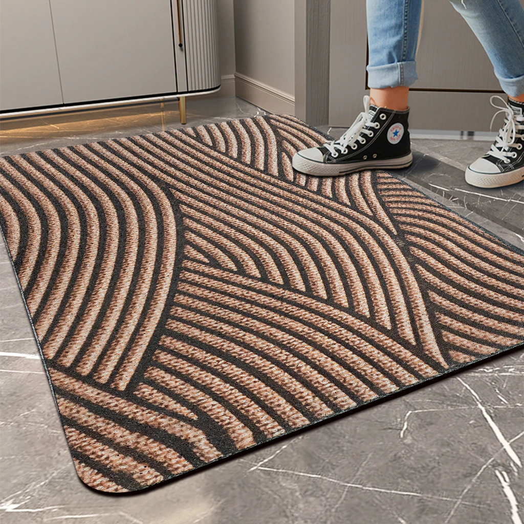 Tapis de salle de bain en terre de diatomée, motif imprimé, paillasson de salle de bain, tapis de douche absorbant, tapis de toilette anti-taches, tapis antidérapant