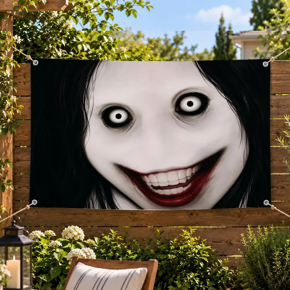 Theme Popular Drama Jeff the Killer Flags Decorative Flag Banner Indoor Outdoor Garden Yard Patio Party Camping Wall Decor Gift