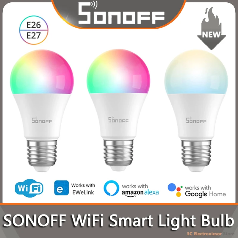 

SONOFF B02/B05-BL WiFi Smart Light Bulb E26 E27 RGBCW LED Lamp Dimmable Lights eWelink App Remote Control Via Alexa Google Home