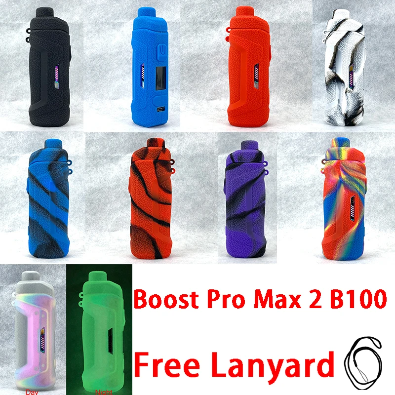 Silicone Case For Geekvape B100 Aegis Boost Pro 2 With Free Lace Lanyard Protective Texture Skin Cover Rubber Soft Bag