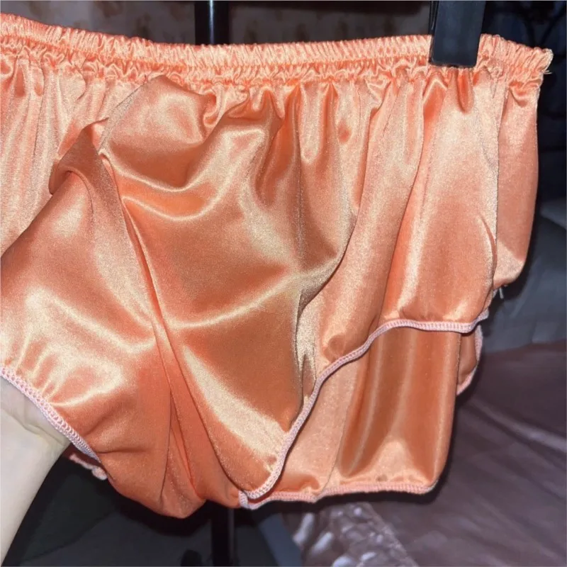 Sexy Elasticity Soft Silky Smooth Touch Panties High-waist Loose Briefs Home Sleeping Underwear Comfortable Breathable Women Man image 2